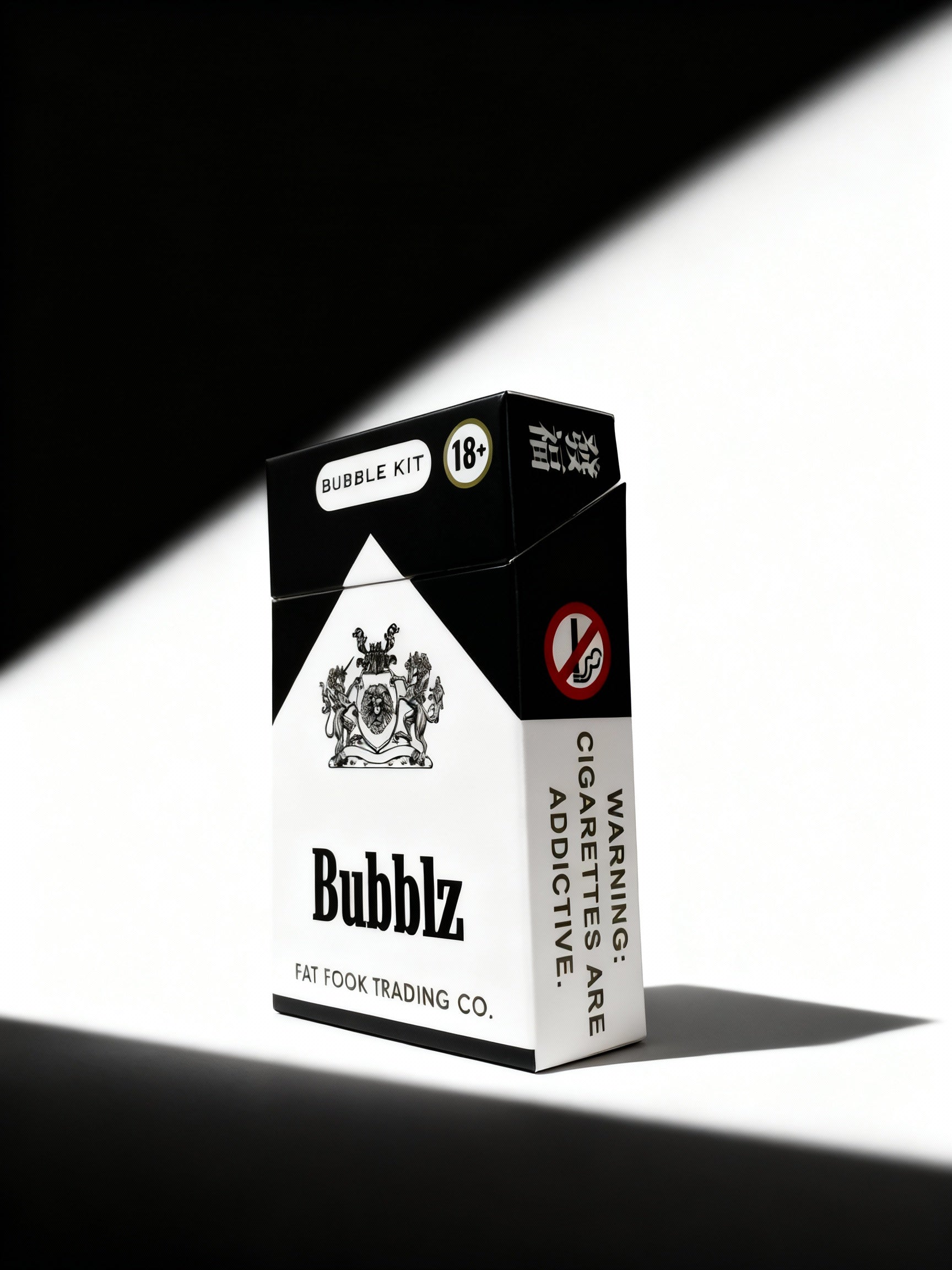 Bubbles cigarette with Marlboro-inspired packaging