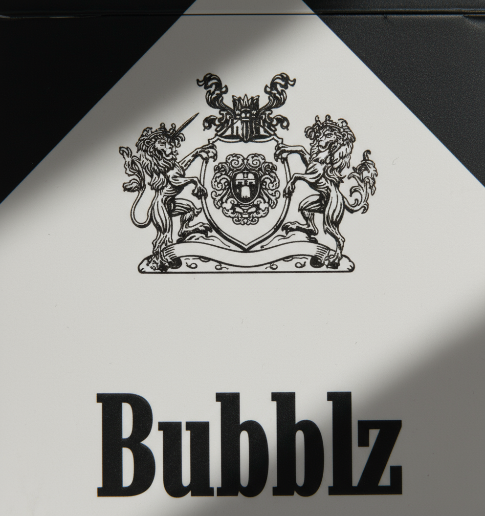 Bubbles cigarette with Marlboro-inspired packaging