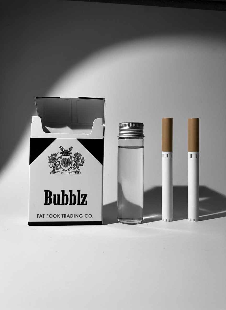 Bubbles cigarette with Marlboro-inspired packaging